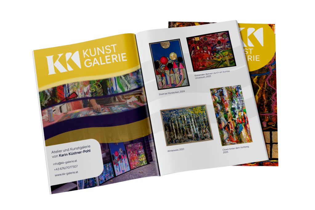 Mockup booklet with KK-galerie logo